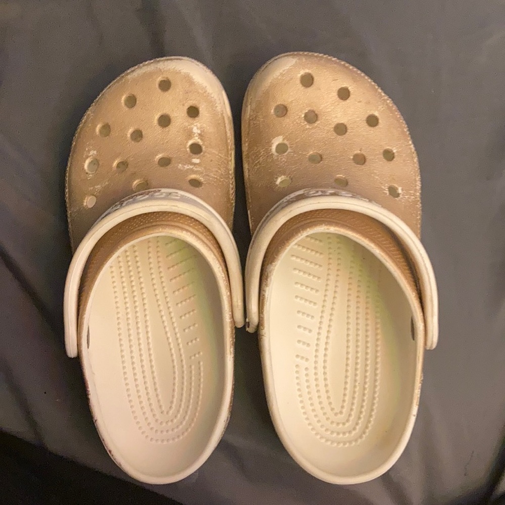 Gold used crocs
